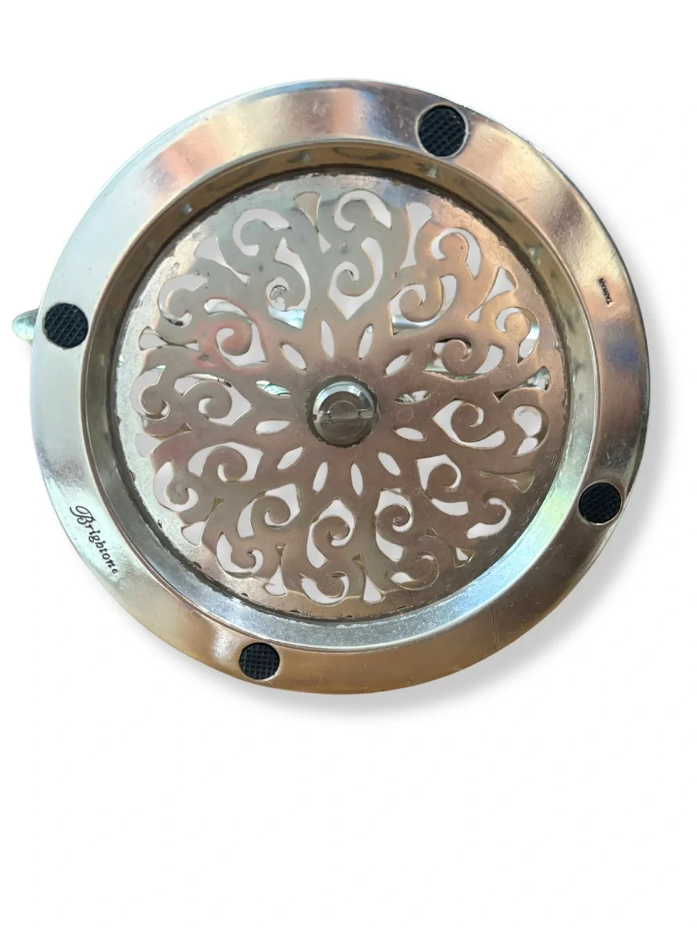 Brighton Heart Jewelry Earring Holder Stand Silver Floral Scroll Organizer